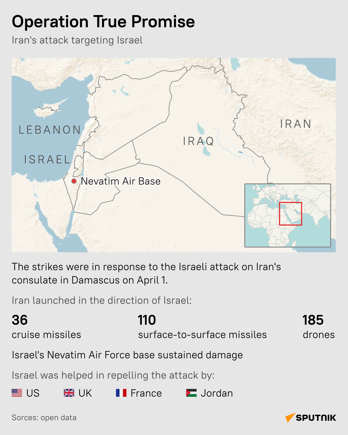 Operation True Promise: map of Iranian retaliation strikes against Israel - Sputnik International