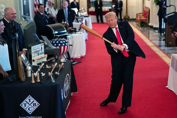 President Donald Trump swings a baseball bat during the Spirit of America Showcase at the White House, Thursday, 2 July 2020, in Washington. President Donald Trump swings a baseball bat during the Spirit of America Showcase at the White House, Thursday, 2 July 2020, in Washington. - Sputnik International