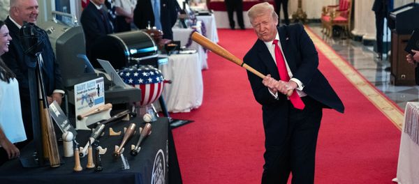 President Donald Trump swings a baseball bat during the Spirit of America Showcase at the White House, Thursday, July 2, 2020, in Washington - Sputnik International