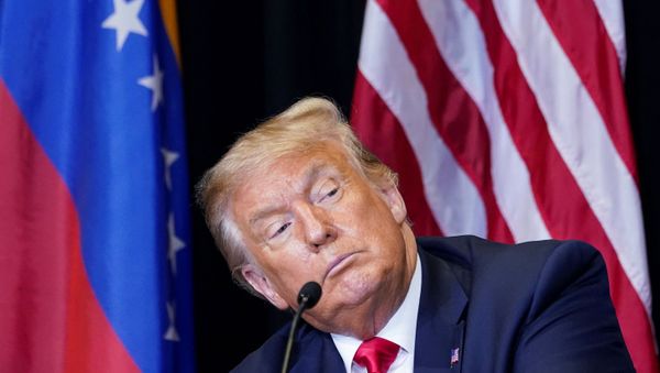 U.S. President Donald Trump listens during a roundtable discussion on Venezuela as he visits Iglesia Doral Jesus Worship Center in Doral, Florida, U.S., July 10, 2020 - Sputnik International