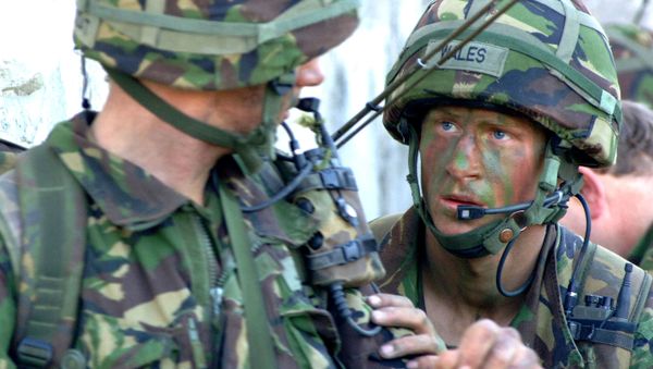 In this picture released by Ministry of Defence in London, Tuesday April 11, 2006, Britain's Prince Harry, right, takes part in his final training exercise, in Cyprus, in March 2006 In this picture released by Ministry of Defence in London, Tuesday April 11, 2006, Britain's Prince Harry, right, takes part in his final training exercise, in Cyprus, in March 2006 - Sputnik International