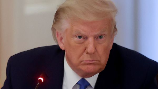 U.S. President Donald Trump hosts an event celebrating law enforcement in the East Room of the White House in Washington, U.S., July 13, 2020. - Sputnik International