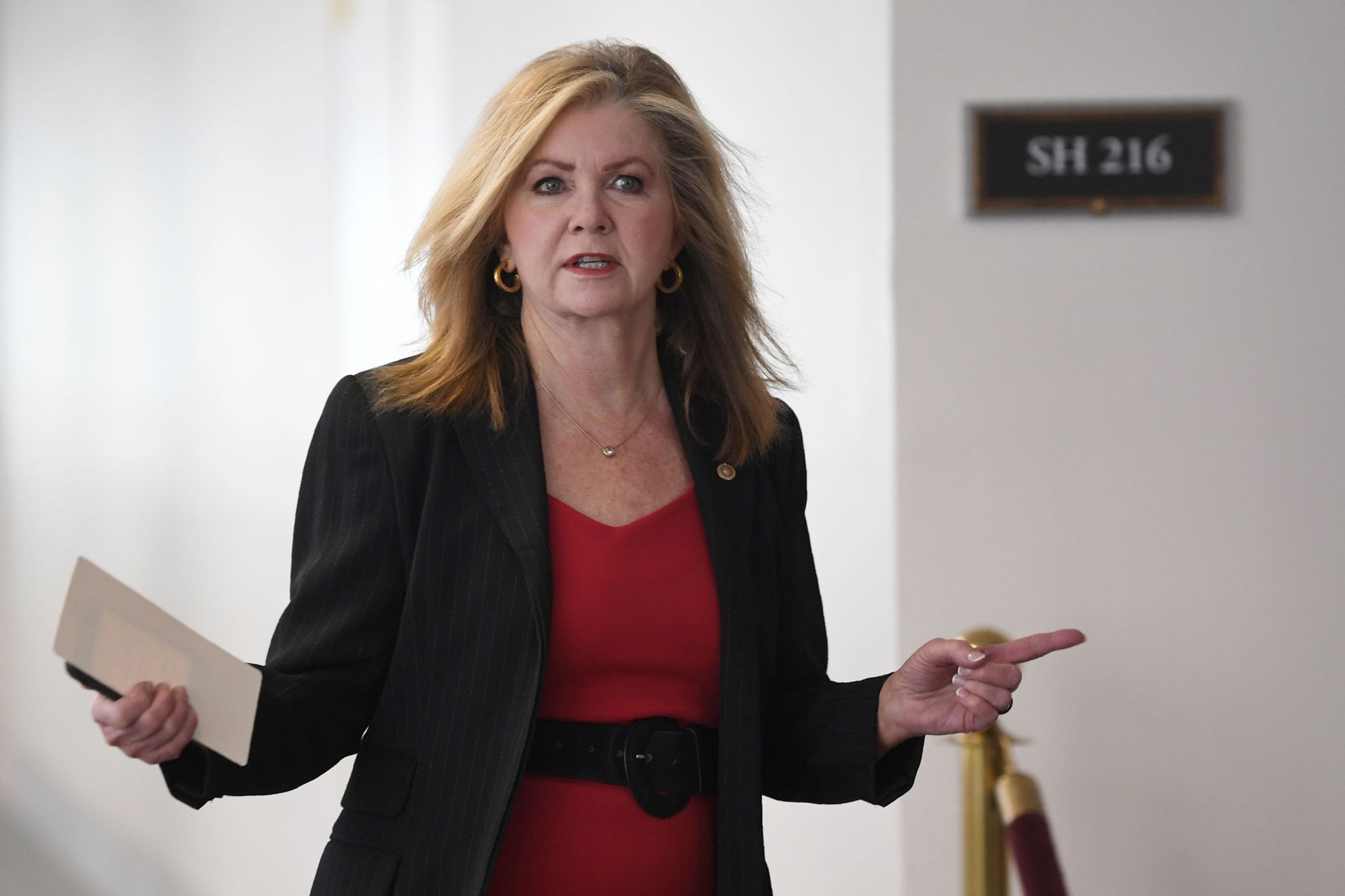 Sen. Marsha Blackburn, R-Tenn., heads into a Republican policy lunch on Capitol Hill in Washington, Thursday, March 19, 2020. Sen. Marsha Blackburn, R-Tenn., heads into a Republican policy lunch on Capitol Hill in Washington, Thursday, March 19, 2020. - Sputnik International, 1920, 26.08.2022