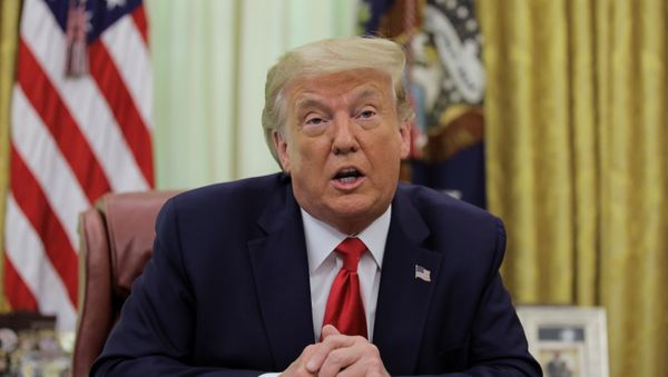 U.S. President Donald Trump speaks during a law enforcement briefing in the Oval Office at the White House in Washington, U.S., July 15, 2020. - Sputnik International