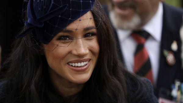 Meghan the Duchess of Sussex meets veterans and serving members of the military as she attends the official opening of the annual Field of Remembrance at Westminster Abbey in London, Thursday, Nov. 7, 2019 - Sputnik International
