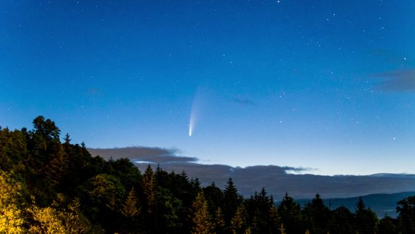 The Comet Neowise is seen in the sky over Nayoro, Hokkaido, Japan July 11, 2020, in this still image taken from a video - Sputnik International
