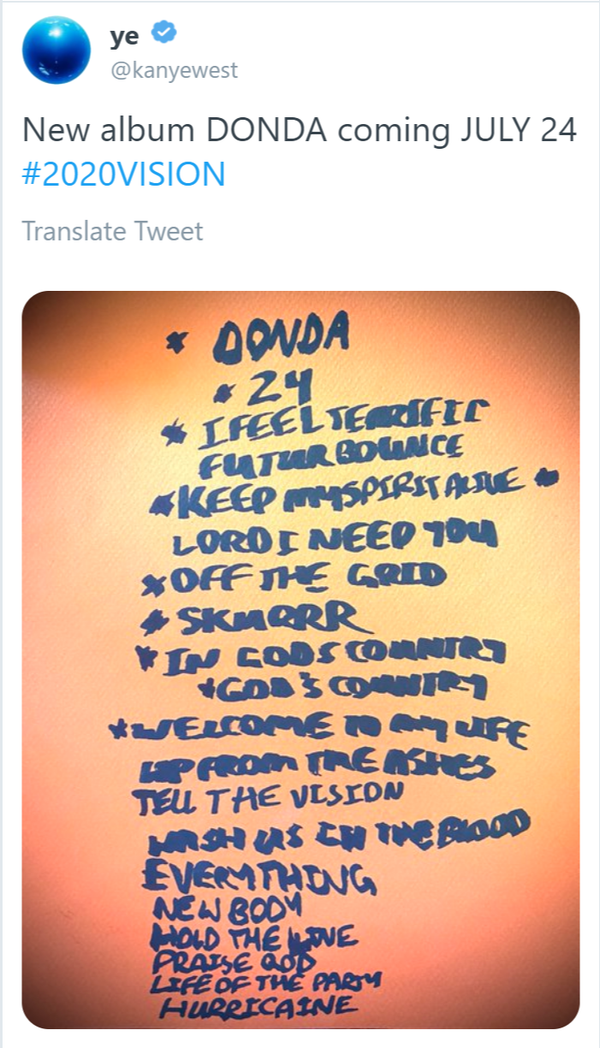 Kanye West Tweets New Album 'DONDA' Tracklist, Release Date, Only to Abruptly Delete Later Kanye West Tweets New Album 'DONDA' Tracklist, Release Date, Only to Abruptly Delete Later - Sputnik International