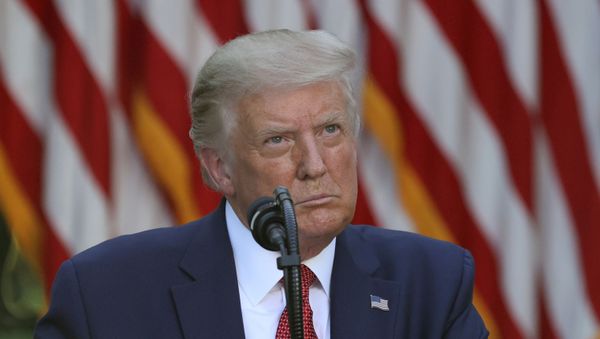 U.S. President Donald Trump arrives to tout administration efforts to curb federal regulations during an event on the South Lawn of the White House in Washington, U.S., July 16, 2020.  - Sputnik International