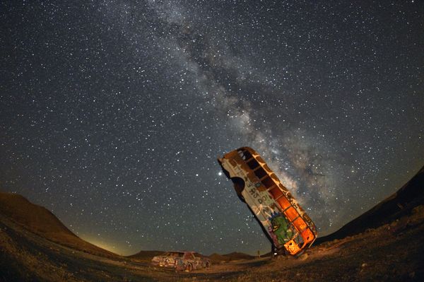 The Milky Way galaxy is seen in the sky above the International Car Forest of the Last Church in Goldfield, Nevada on July 18, 2020 The Milky Way galaxy is seen in the sky above the International Car Forest of the Last Church in Goldfield, Nevada on July 18, 2020 - Sputnik International
