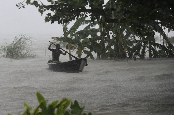 A man rows in floodwaters in Dohar, Dhaka District, on July 20, 2020 A man rows in floodwaters in Dohar, Dhaka District, on July 20, 2020 - Sputnik International