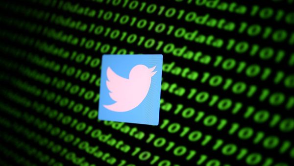The Twitter logo and binary cyber codes are seen in this illustration taken November 26, 2019. - Sputnik International