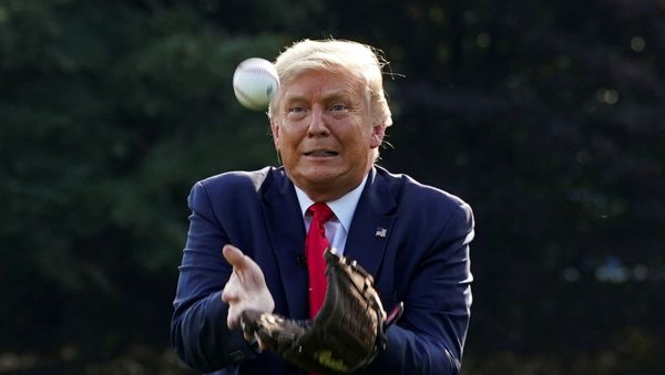 U.S. President Donald Trump catches a ball while hosting youth baseball players at the White House on opening day for Major League Baseball, in Washington, U.S., July 23, 2020 U.S. President Donald Trump catches a ball while hosting youth baseball players at the White House on opening day for Major League Baseball, in Washington, U.S., July 23, 2020 - Sputnik International