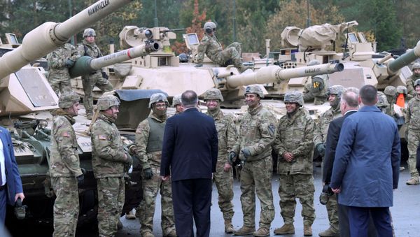 U.S. Secretary of State Mike Pompeo speaks with U.S. soldiers based in Grafenwoehr, Germany November 7, 2019. U.S. Secretary of State Mike Pompeo speaks with U.S. soldiers based in Grafenwoehr, Germany November 7, 2019. - Sputnik International