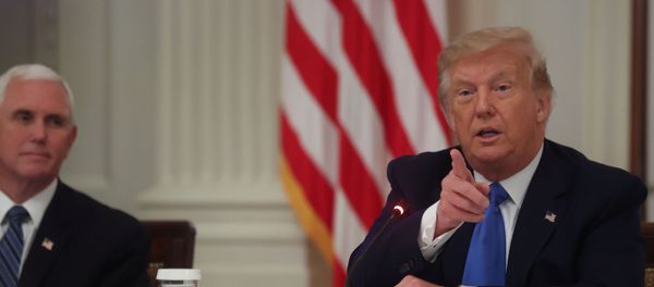 US President Donald Trump speaks next to Vice President Mike Pence during an event celebrating law enforcement in the East Room of the White House in Washington, 13 July 2020 US President Donald Trump speaks next to Vice President Mike Pence during an event celebrating law enforcement in the East Room of the White House in Washington, 13 July 2020 - Sputnik International