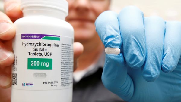 The drug hydroxychloroquine, pushed by U.S. President Donald Trump and others in recent months as a possible treatment for people infected with the coronavirus disease (COVID-19), is displayed by a pharmacist at the Rock Canyon Pharmacy in Provo, Utah, U.S., May 27, 2020.  - Sputnik International