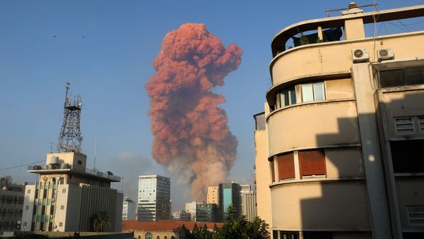 A picture shows the scene of an explosion in Beirut on August 4, 2020. - A large explosion rocked the Lebanese capital Beirut on August 4, an AFP correspondent said. A picture shows the scene of an explosion in Beirut on August 4, 2020. - A large explosion rocked the Lebanese capital Beirut on August 4, an AFP correspondent said. - Sputnik International