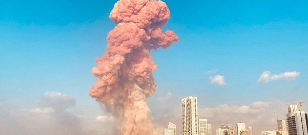 A picture shows the scene of an explosion in Beirut, Lebanon. A large explosion rocked the Lebanese capital Beirut. The blast, which rattled entire buildings and broke glass, was felt in several parts of the city. - Sputnik International