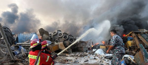 The Lebanese authorities have earlier refuted the initial reports that the blast was caused by a fire at a fireworks warehouse near the port.. - Sputnik International