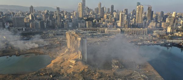 A drone picture shows the scene of an explosion at the seaport of Beirut, Lebanon, Wednesday, Aug. 5, 2020.  - Sputnik International