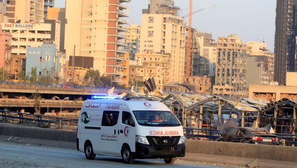 An ambulance drives near the site of Tuesday's blast in Beirut's port area, Lebanon August 5, 2020. REUTERS/Aziz Taher An ambulance drives near the site of Tuesday's blast in Beirut's port area, Lebanon August 5, 2020. REUTERS/Aziz Taher - Sputnik International