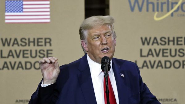 President Donald Trump speaks during an event at the Whirlpool Corporation Manufacturing Plant, Thursday, Aug. 6, 2020, in Clyde, Ohio. (AP Photo/Tony Dejak) - Sputnik International