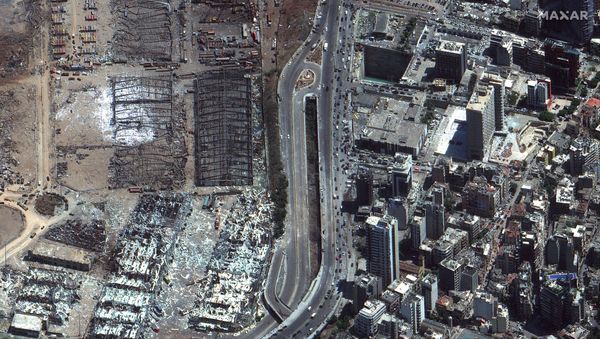 The 5 August satellite image of Beirut port after the blast The 5 August satellite image of Beirut port after the blast - Sputnik International
