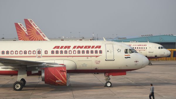 In this photograph taken on March 2, 2020, an Air India plane is parked at Indira Gandhi International airport in New Delhi. - Sputnik International