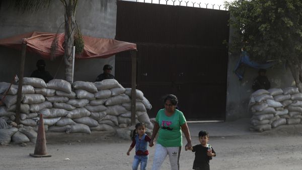 Police outside the entrance to one of the former homes of Jose Antonio Yepez Ortiz in Guanajuato state - Sputnik International
