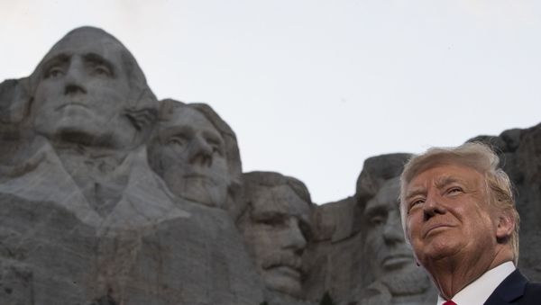 President Donald Trump stands at Mount Rushmore National Memorial, Friday, July 3, 2020, near Keystone, S.D. - Sputnik International