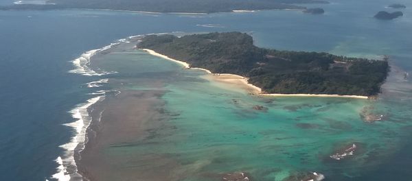 This aerial photograph taken on September 22, 2018 shows Boat Island in the Andaman Islands, a remote Indian archipelago in the Bay of Bengal. - Sputnik International