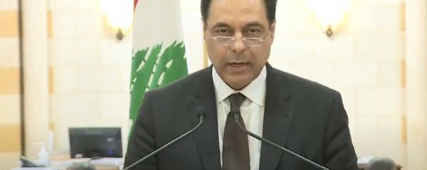 Outgoing Lebanese Prime Minister Hassan Diab. Screenshot from Lebanese television. - Sputnik International