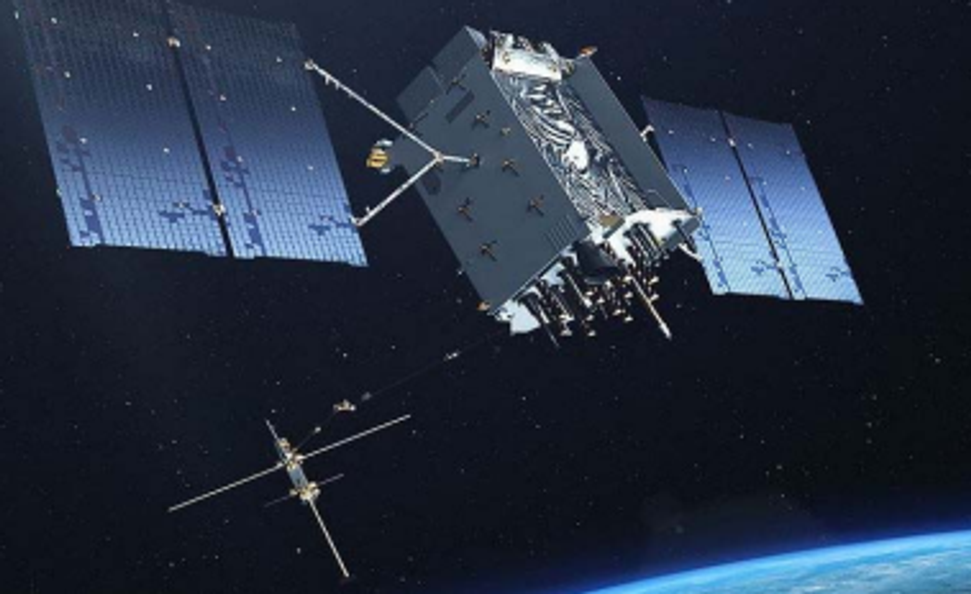 An image taken from the June 2020 Defense Space Strategy Summary that appears to depict a space-based kinetic energy weapon similar to the abandoned Project Thor. The image is uncaptioned in the document. - Sputnik International, 1920, 07.09.2021