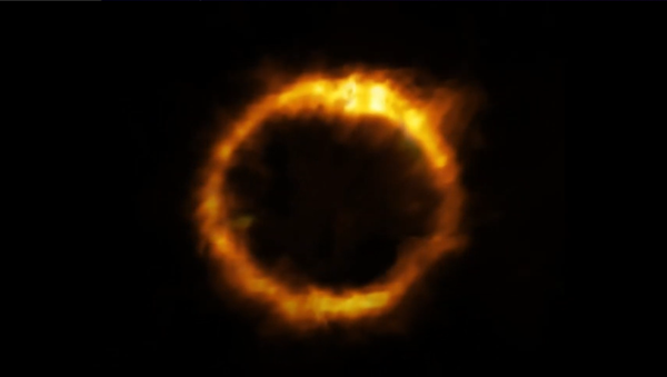 This animation gives the viewer an idea of how astronomers reconstructed the true shape of the SPT0418-47 galaxy, from ALMA observations of the gravitationally lensed view of the galaxy. - Sputnik International