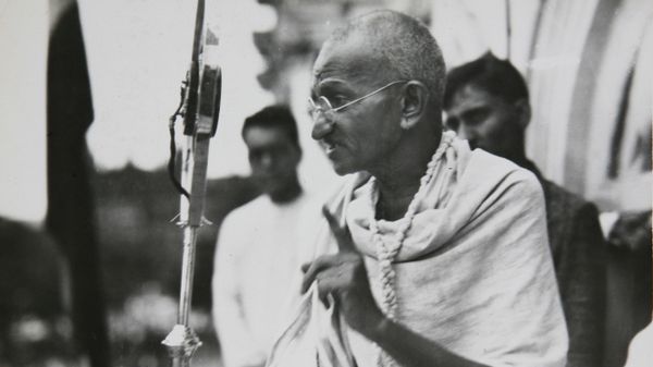 Mahatma Gandhi in a photo from a period album collected by AP reporter James A. Mills, ca. 1931. Mahatma Gandhi in a photo from a period album collected by AP reporter James A. Mills, ca. 1931. - Sputnik International