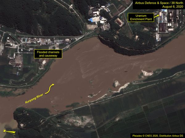 Photos: Rain-Swollen River Swallows Shore Facilities at North Korea’s Primary Nuclear Reactor Photos: Rain-Swollen River Swallows Shore Facilities at North Korea’s Primary Nuclear Reactor - Sputnik International