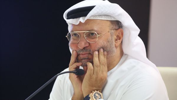 Emirati Minister of State for Foreign Affairs Anwar Gargash attends a news conference on Yemen in Dubai, United Arab Emirates, Monday, Aug. 13, 2018. - Sputnik International
