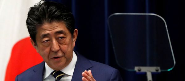Japan's Prime Minister Shinzo Abe holds a news conference on Japan's response to the coronavirus disease (COVID-19) outbreak, at his official residence in Tokyo, Japan, March 28, 2020 Japan's Prime Minister Shinzo Abe holds a news conference on Japan's response to the coronavirus disease (COVID-19) outbreak, at his official residence in Tokyo, Japan, March 28, 2020 - Sputnik International