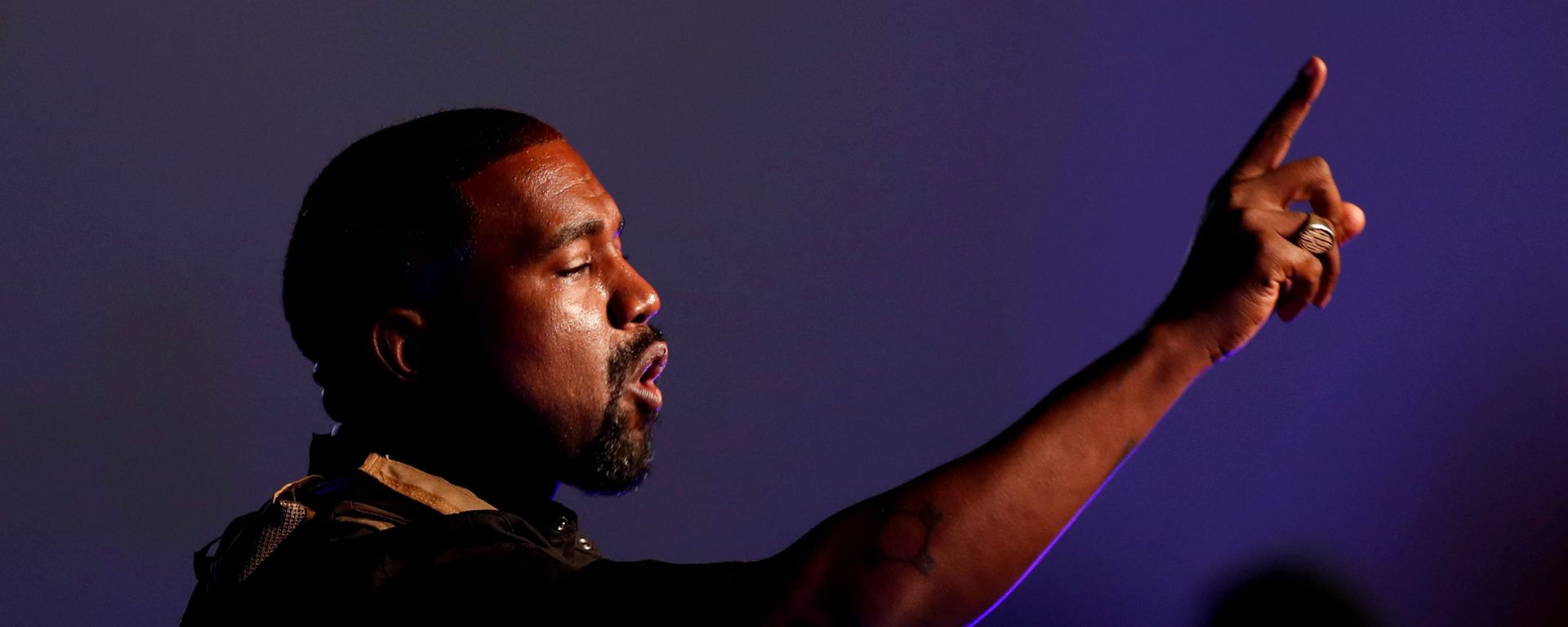 Rapper Kanye West makes a point as he holds his first rally in support of his presidential bid in North Charleston, South Carolina, U.S. July 19, 2020 Rapper Kanye West makes a point as he holds his first rally in support of his presidential bid in North Charleston, South Carolina, U.S. July 19, 2020 - Sputnik International, 1920, 01.09.2020