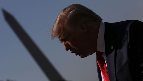 U.S. President Donald Trump talks to reporters as he departs for travel to Minnesota and Wisconsin from the South Lawn at the White House in Washington, U.S., August 17, 2020. U.S. President Donald Trump talks to reporters as he departs for travel to Minnesota and Wisconsin from the South Lawn at the White House in Washington, U.S., August 17, 2020. - Sputnik International