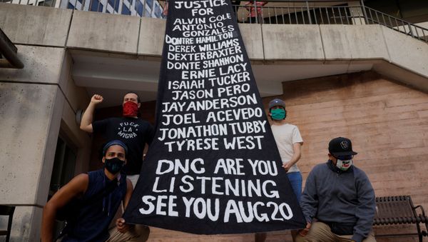 The Coalition to March on the Democratic Convention holds a demonstration in Milwaukee - Sputnik International