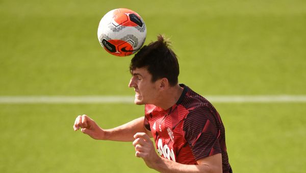 Manchester United's Harry Maguire during the warm up before the match, as play resumes behind closed doors following the outbreak of the coronavirus disease (COVID-19)  - Sputnik International