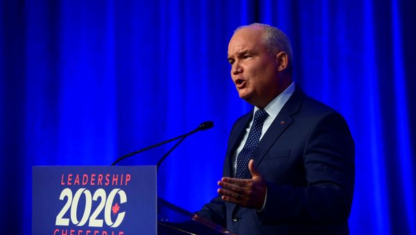 Conservative Party of Canada Leader Erin O'Toole speaks after his win at the 2020 Leadership Election, in Ottawa, Ontario, Canada August 24, 2020. - Sputnik International
