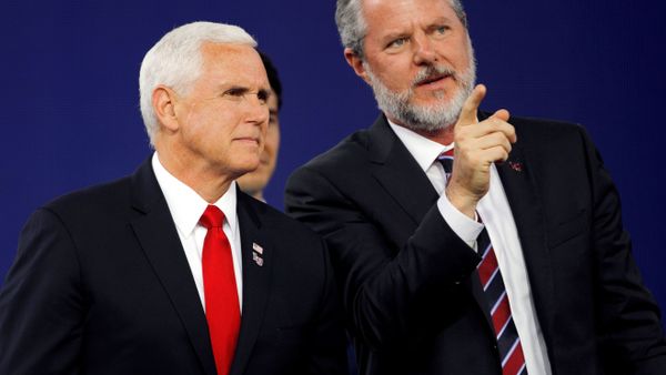 FILE PHOTO: Liberty University President Jerry Falwell Jr. and U.S. Vice President Mike Pence prepare to leave at the end of the school's commencement ceremonies in Lynchburg, Virginia, U.S., May 11, 2019. FILE PHOTO: Liberty University President Jerry Falwell Jr. and U.S. Vice President Mike Pence prepare to leave at the end of the school's commencement ceremonies in Lynchburg, Virginia, U.S., May 11, 2019. - Sputnik International