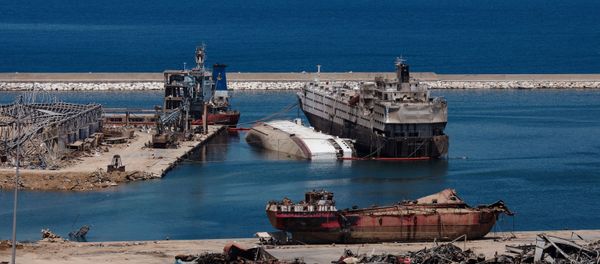 A general view shows the damaged port area in the aftermath of a massive explosion in Beirut, Lebanon, August 17, 2020. - Sputnik International
