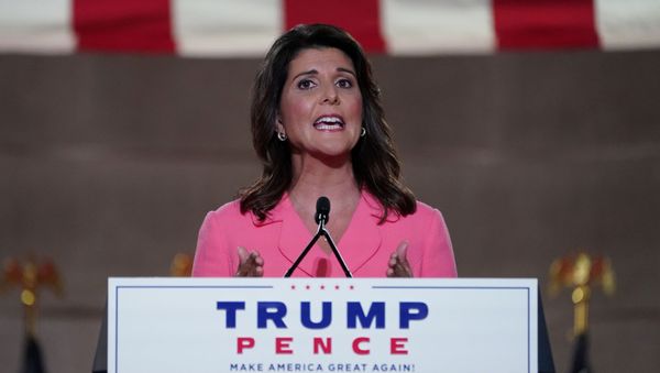 Former U.S. Ambassador to the United Nations Nikki Haley speaks to the largely virtual 2020 Republican National Convention in a live address from the Mellon Auditorium in Washington, U.S., August 24, 2020 - Sputnik International