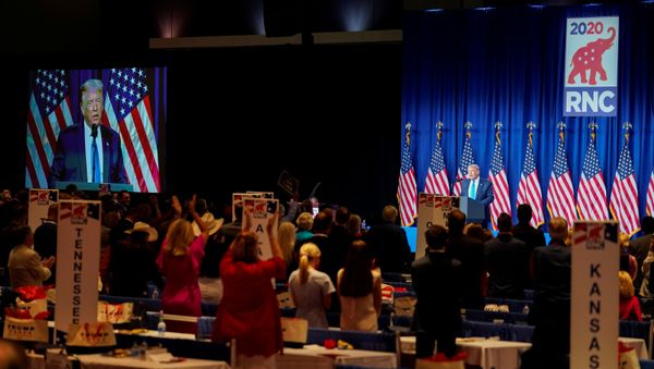 US President Donald Trump speaks during the first day of the Republican National Convention, in Charlotte, North Carolina, 24 August 2020 - Sputnik International