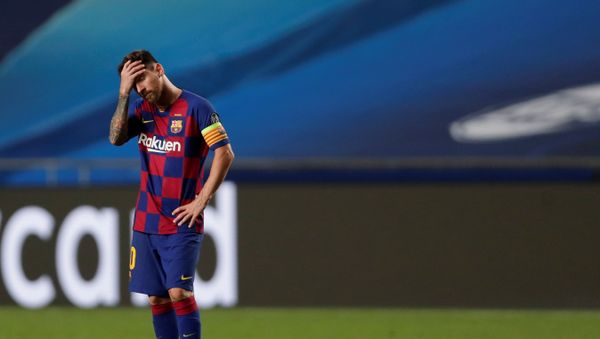 Soccer Football - Champions League - Quarter Final - FC Barcelona v Bayern Munich - Estadio da Luz, Lisbon, Portugal - August 14, 2020  Barcelona's Lionel Messi looks dejected, as play resumes behind closed doors following the outbreak of the coronavirus disease (COVID-19)   - Sputnik International