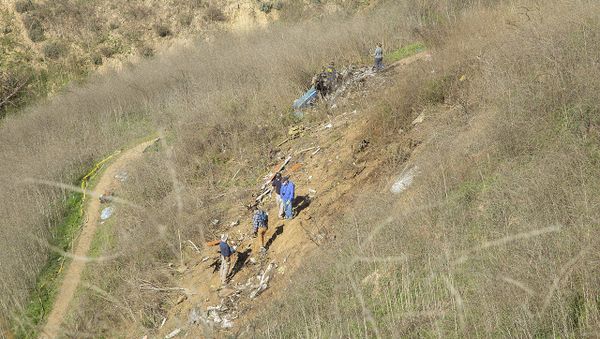 CALABASAS, California (Jan. 28, 2020) — The extent of the debris field from the Jan. 26, crash of a Sikorsky S76B helicopter near Calabasas, California, can be seen in this photo taken Jan. 27. Documentation of the debris field is a standard practice in NTSB crash investigations. The eight passengers and pilot aboard the helicopter were fatally injured and the helicopter was destroyed - Sputnik International