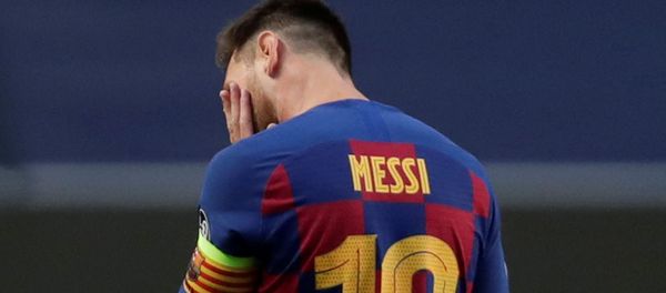 Soccer Football - Champions League - Quarter Final - FC Barcelona v Bayern Munich - Estadio da Luz, Lisbon, Portugal - August 14, 2020  Barcelona's Lionel Messi looks dejected, as play resumes behind closed doors following the outbreak of the coronavirus disease (COVID-19) - Sputnik International