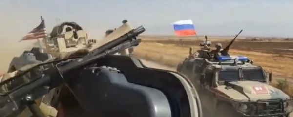 A Russian and an US patrol clash in northeastern Syria on August 25, 2020 A Russian and an US patrol clash in northeastern Syria on August 25, 2020 - Sputnik International